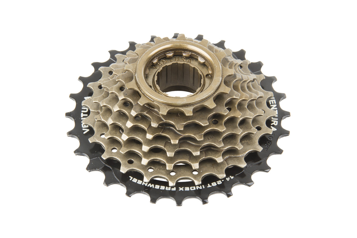 Кассета трещ. 6ск. 5-700170 FREEWHEEL 6х14-28 черно-коричневая HG-копия SHIMANO-совместимая VENTURA