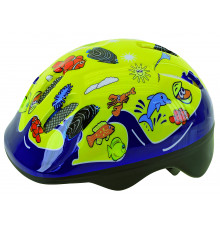 Шлем .детский/подростк. 5-731076 с сеточкой 6отв. 52-56см SEA WORLD/желтый (10) M-WAVE