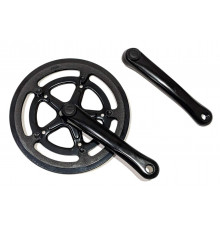 Система 6-192246 RCF2246DP пер. 1ск. SingleSpeed/дорожн.  алюм. 3/32" звезда 46зубьев с двойн. пласт. защитой, шатуны 170мм черная LASCO