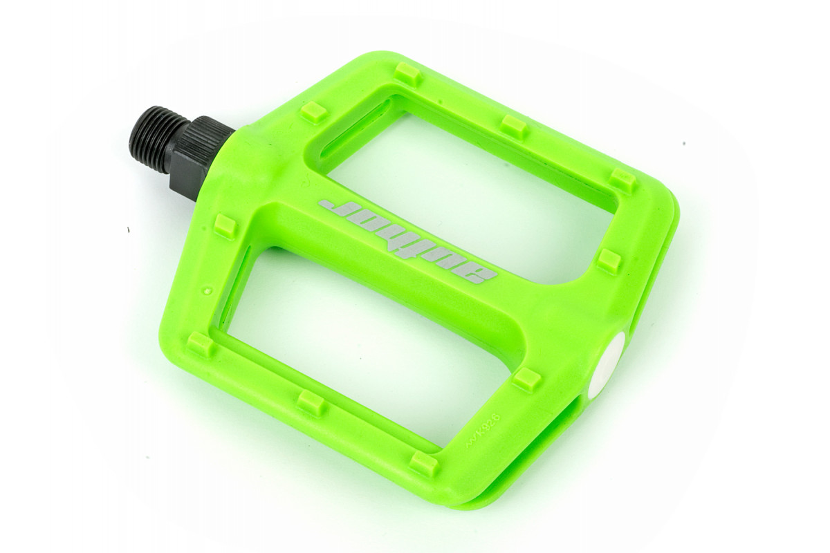 Педали 8-34200029 нейлон BMX APD-F13-Nylon широкие с отраж. ось Cr-Mo 346г неоново-зеленые AUTHOR