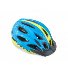 Шлем 8-9001677 спорт. Flow X9 204 blue/yellow-neon-matt 17отв. INMOLD сине-неоновый матовый 58-61см 263г. AUTHOR