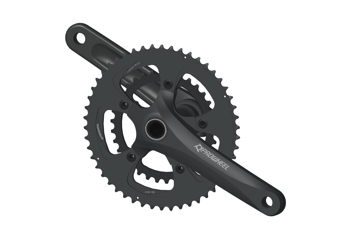 Система PROWHEEL ROAD OUNCE-521C-TT-N(50-34)AL-6061-T6,CHAINLINE:43.5,BCD:110,BB PW-BB68,черный
