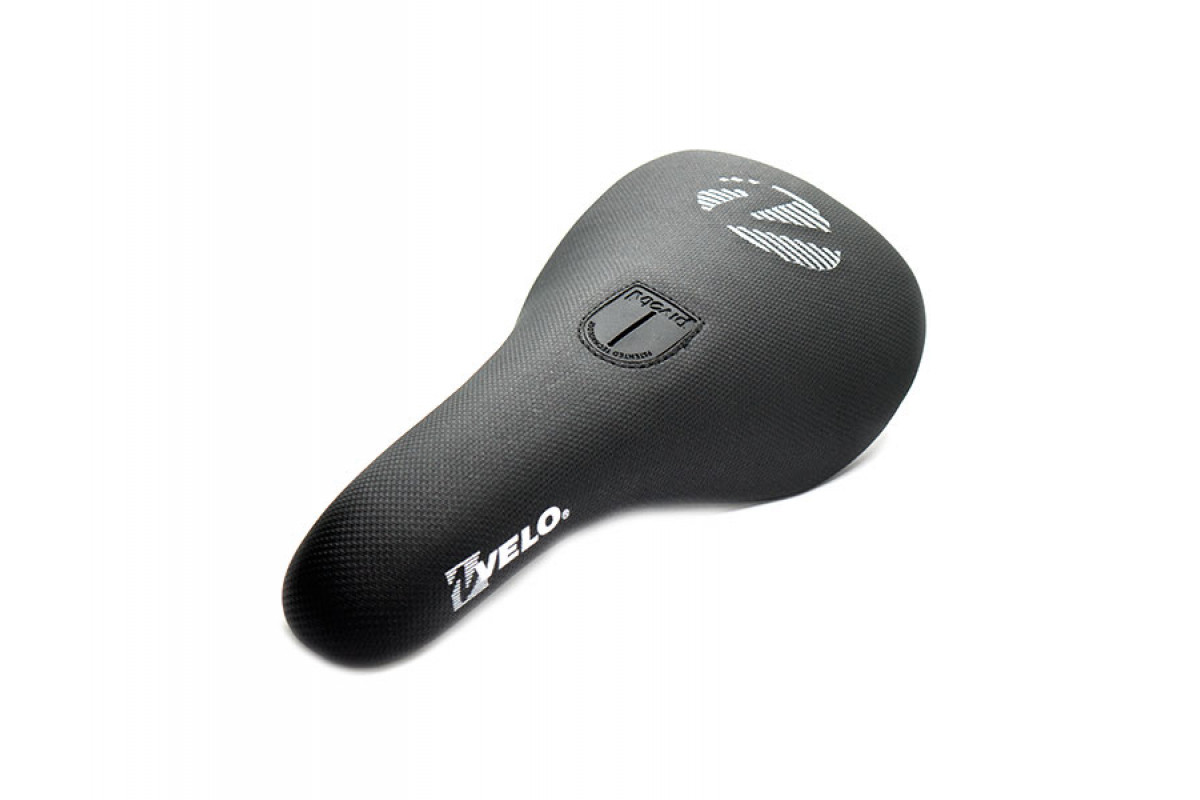 Седло VELO BMX PIVOTAL, 234х131мм, чёрно-серое, бамперы серые, с логотипом VL-7081