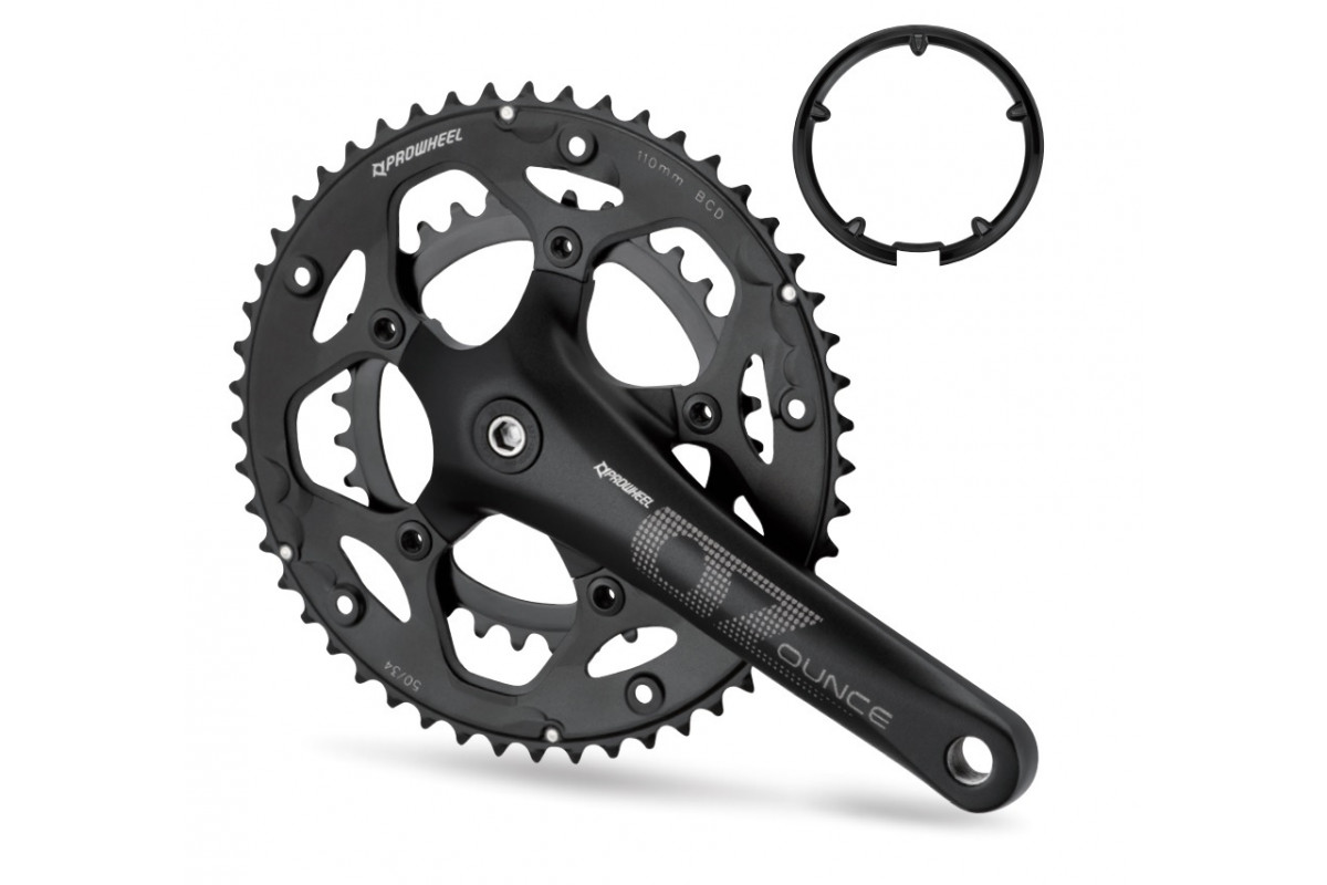 Система Prowheel ROAD 2x(9/10S) 50-34T, алюм, защита, 172.5, алюм, Chainline 43.5, под 110.5 черн.