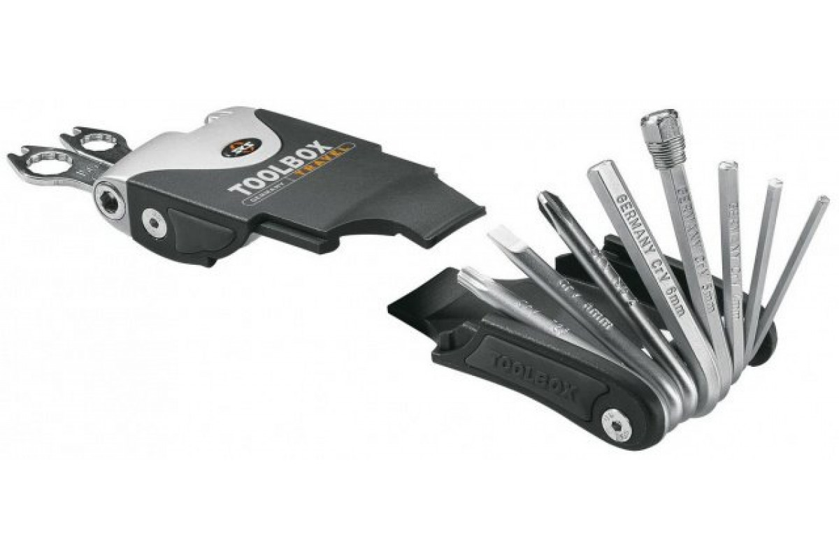Инструмент SKS Toolbox Travel:шест.2/2,5/3/4/5/6/8,Torx25,отв.+/-,монт.х2,кл.10/8,спиц.G14/G15,выжим