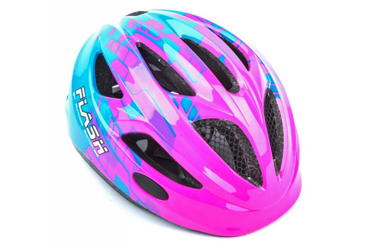 Шлем AUTHOR Flash X8 Pink/Blue matt INMOLD детский/подр. СВЕТ.Ф 6 красн.LED диод. 3ф,11отв 8-9090136