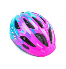 Шлем AUTHOR Flash X8 Pink/Blue matt INMOLD детский/подр. СВЕТ.Ф 6 красн.LED диод. 3ф,11отв 8-9090136