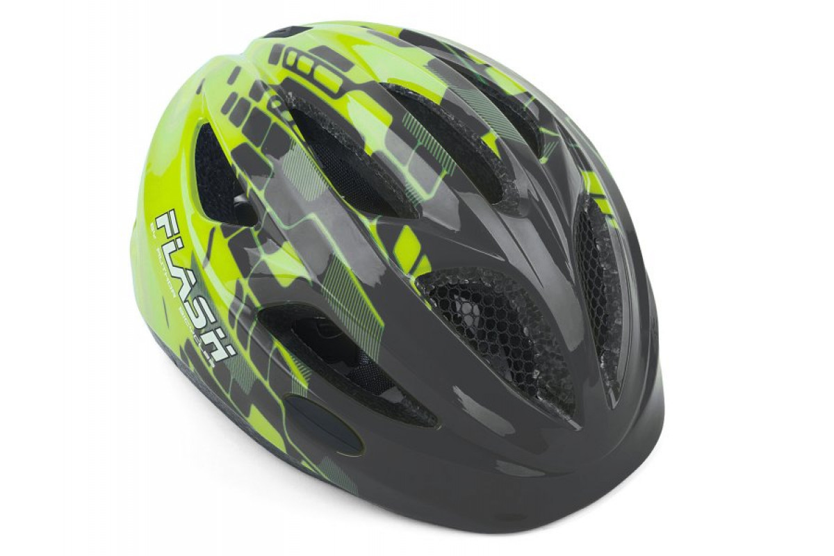 Шлем AUTHOR Flash X8 Grey/Yell-Neon matt INMOLD детский/подр.СВЕТ. Ф6 красн.LED диод. 3ф, 8-9090138