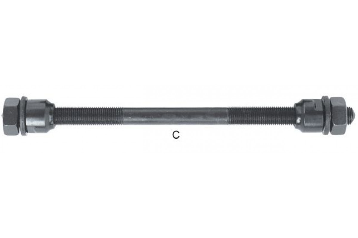 Ось 00-170121 зад Cr-Mo с конус. д/зад. втулки под гайку 170mm, 3/8 черная