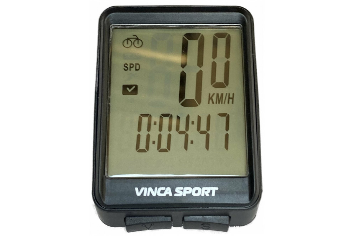 Велокомпьютер 12 функций V-1507 беспроводной. черный  с черным Vinca Sport