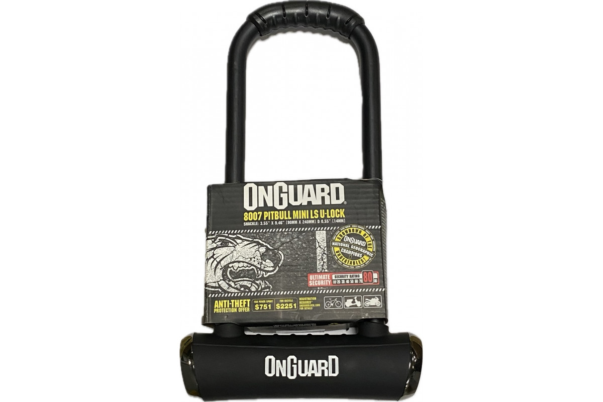 Велозамок ONGUARD Pitbull Mini LS X 90 x 240mm (б/р) ключ